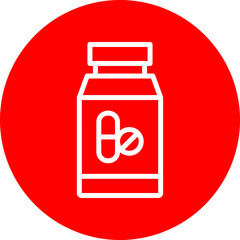 Medicine Vector Line White Circle Red