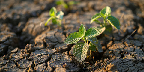 "Emerging Seedling in Fertile Soil Under Sunlight, Young Plant Growth in Rich Soil with Sunlight"
