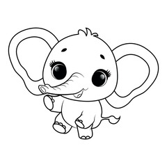 Delightful Elegant Elephant Line Art Design.