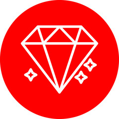 Diamond Vector Line White Circle Red