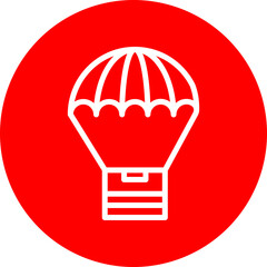 Air Drop Vector Line White Circle Red