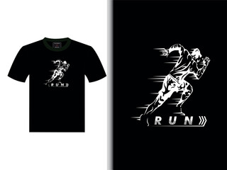 Run T Shirt Design Custom Design EPS or victor