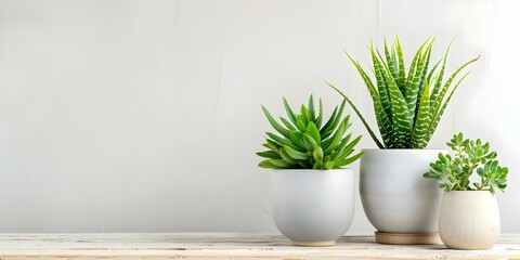 Sustainable Living Concept Eco-Friendly Plant Pots with Green Plants on Rustic Table. Concept Sustainable Living, Eco-Friendly Plant Pots, Green Plants, Rustic Table, Indoor Gardening