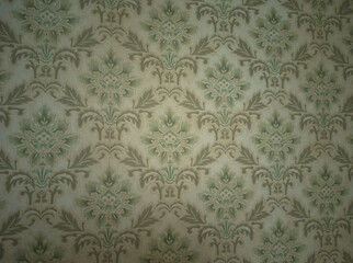 vintage background with pattern -old wallpaper pattern from the GDR with oak leaves