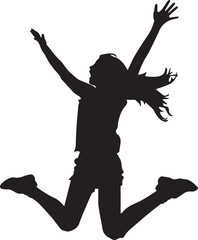 girl jumping silhouette