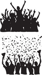 crowd of peoples silhouettes