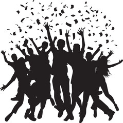 crowd of peoples silhouettes