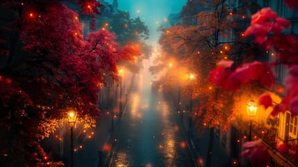 City Street In Evening Light. Illustration On The Theme Of The City And Infrastructure.  Generative AI