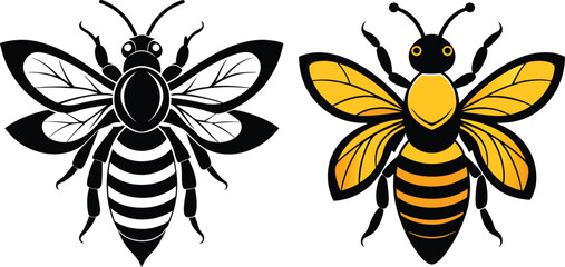 Bee vector silhouette