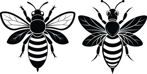 Bee vector silhouette