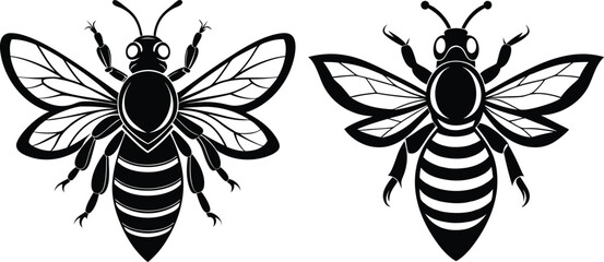 Bee vector silhouette