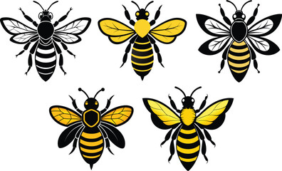 Bee vector silhouette