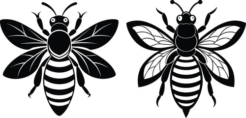 Bee vector silhouette