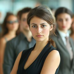 Fototapeta premium High-quality_stock_photo_diverse_team_in_background_focus_on_the_girl