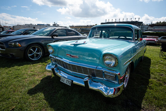 Stockholm, Sweden - August 05, 2023: Old vintage Chevrolete from 50s on car show