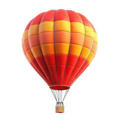 Obraz premium Red And Yellow Hot Air Balloon Against White Background