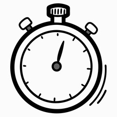 Obraz premium Stopwatch Hand Drawn Doodle Icon, isolated white background (17)