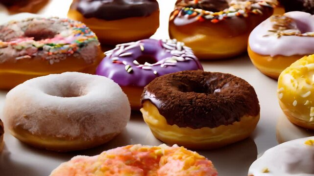  A delightful assortment of donuts ready to be enjoyed