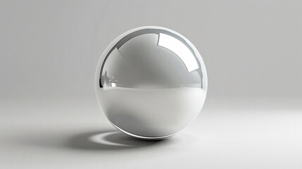 Minimalist Chrome Sphere on a Smooth Surface