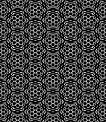 Black and white seamless abstract pattern. Background and backdrop. Grayscale ornamental design.