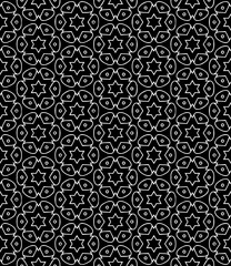 Black and white seamless abstract pattern. Background and backdrop. Grayscale ornamental design.