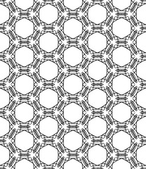 Black and white seamless abstract pattern. Background and backdrop. Grayscale ornamental design.