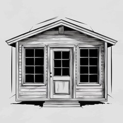 Fototapeta premium Flat sketch of a majestic eagle in flight, detailed feathers, outstretched wings, minimalistic style