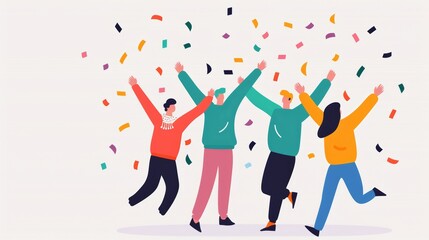 A vibrant picture of friends celebrating together at school, in casual outfits, illustrating warmth and celebration, realistic, cinematic, 8k, very detailed