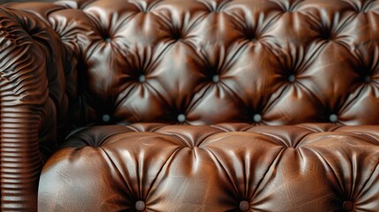 Obraz premium Sofa with brown leather texture