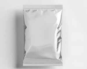 Simple white foil wrapper mockup isolated on white background