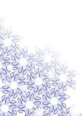 Design element with stars. Snowflakes background. Monochrome gradient blue spirals curl on white background. Melting optical illusion. For printing various design projects, cards, posters