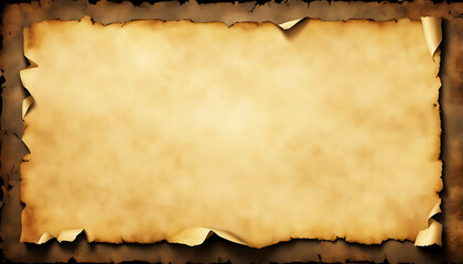 Papier Papyrus Pergament alt Vintage handgeschöpft gelb braun mit Struktur Rand dunkler ungleichmäßig, Design Retro Chabby Chic Vorlage Mock Up Website Hintergrund antik verwittert Ränder ausgewaschen