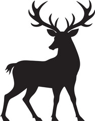 Fototapeta premium Deer silhouette vector art illustration 