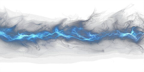Fototapeta premium Blue plasma lightning isolated on transparent background