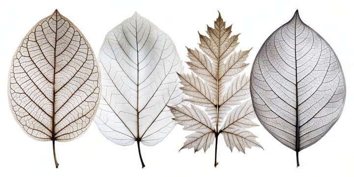 Skeletal Leaf Composition Four Delicate Veins, nature, leaf, skeleton, texture,