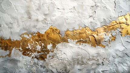 Abstract Textured Painting with Gold Accents