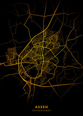 Assen City Map Poster Minimalist - Assen City Modern Wall Art Home Decor Ready to Printable
