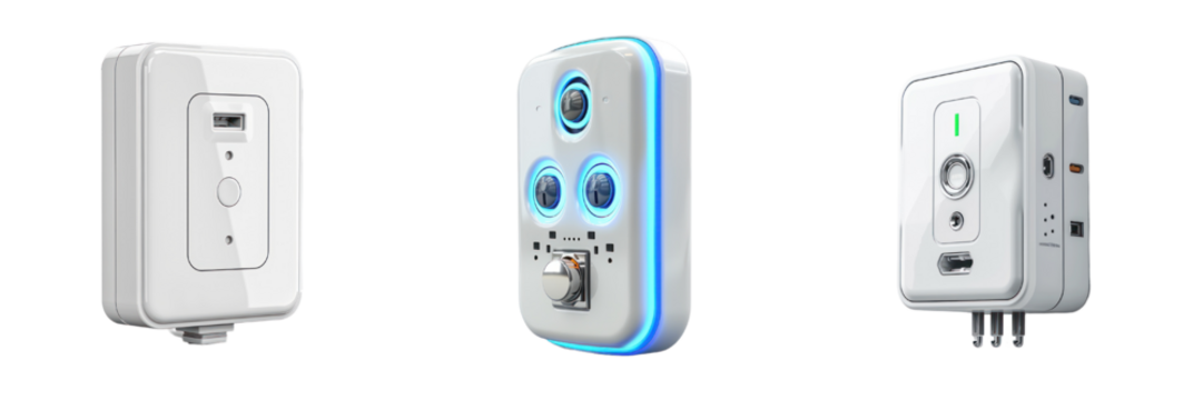 Innovative smart home devices featuring modern design, connectivity, and advanced technology for enhanced home automation.