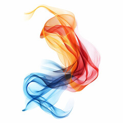 Blue, red and orange energy wave isolated on transparent or white background