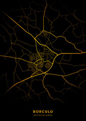 Borculo City Map Poster Minimalist - Borculo City Modern Wall Art Home Decor Ready to Printable
