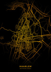 Haarlem City Map Poster Minimalist - Haarlem City Modern Wall Art Home Decor Ready to Printable
