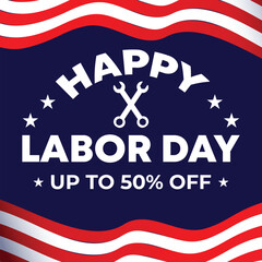 Happy Labor Day.Sale promotion Poster or Banner for American Labor Day and art template design, brochure style,