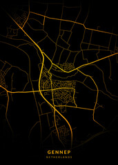 Gennep City Map Poster Minimalist - Gennep City Modern Wall Art Home Decor Ready to Printable
