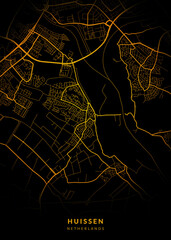 Huissen City Map Poster Minimalist - Huissen City Modern Wall Art Home Decor Ready to Printable
