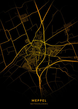 Meppel City Map Poster Minimalist - Meppel City Modern Wall Art Home Decor Ready to Printable
