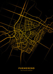 Purmerend City Map Poster Minimalist - Purmerend City Modern Wall Art Home Decor Ready to Printable
