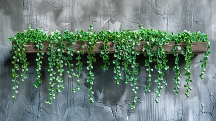 Hanging Greenery with String of Pearls Plant. Generative ai