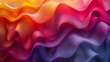 Obraz premium Abstract Colorful Waves in Gradient Hues - Ideal for Creative Backgrounds and Modern Designs. Orange, Red, Purple Colors