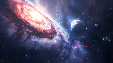 Galaxy and universe light. Galaxies sky in space Planets and stars beauty of space exploration
