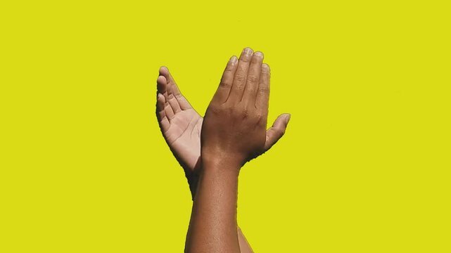 applause animation. audience hands clapping in transparent screen frame